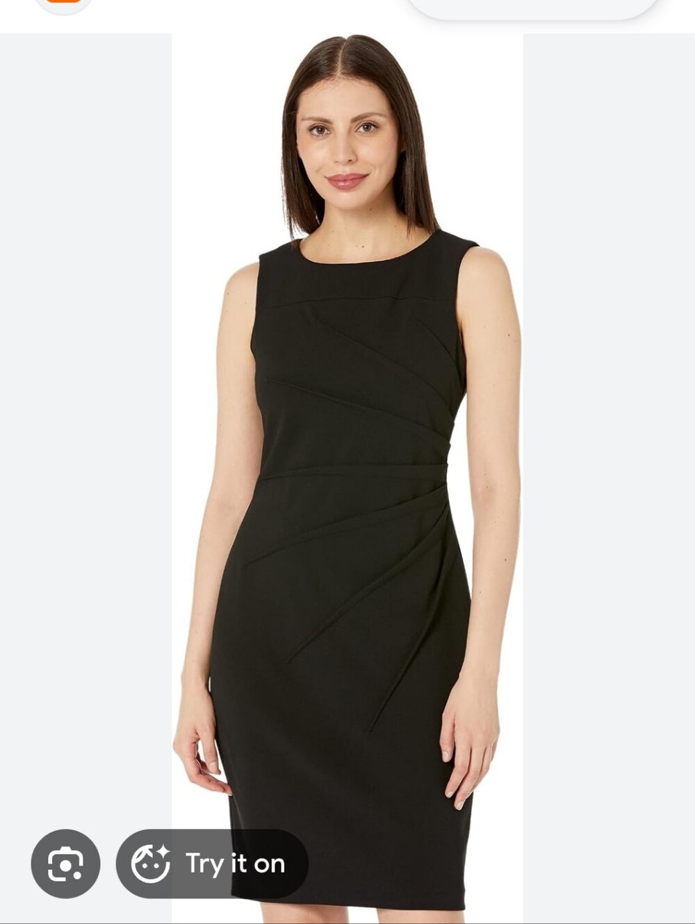 Calvin Klein Black Sleeveless Midi Sheath Dress Size 6 NWT